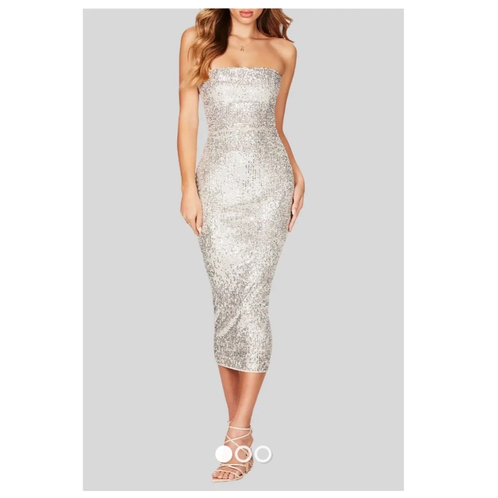 Nookie silver sequence dress